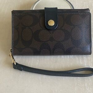 Coach Black and Brown Wristlet